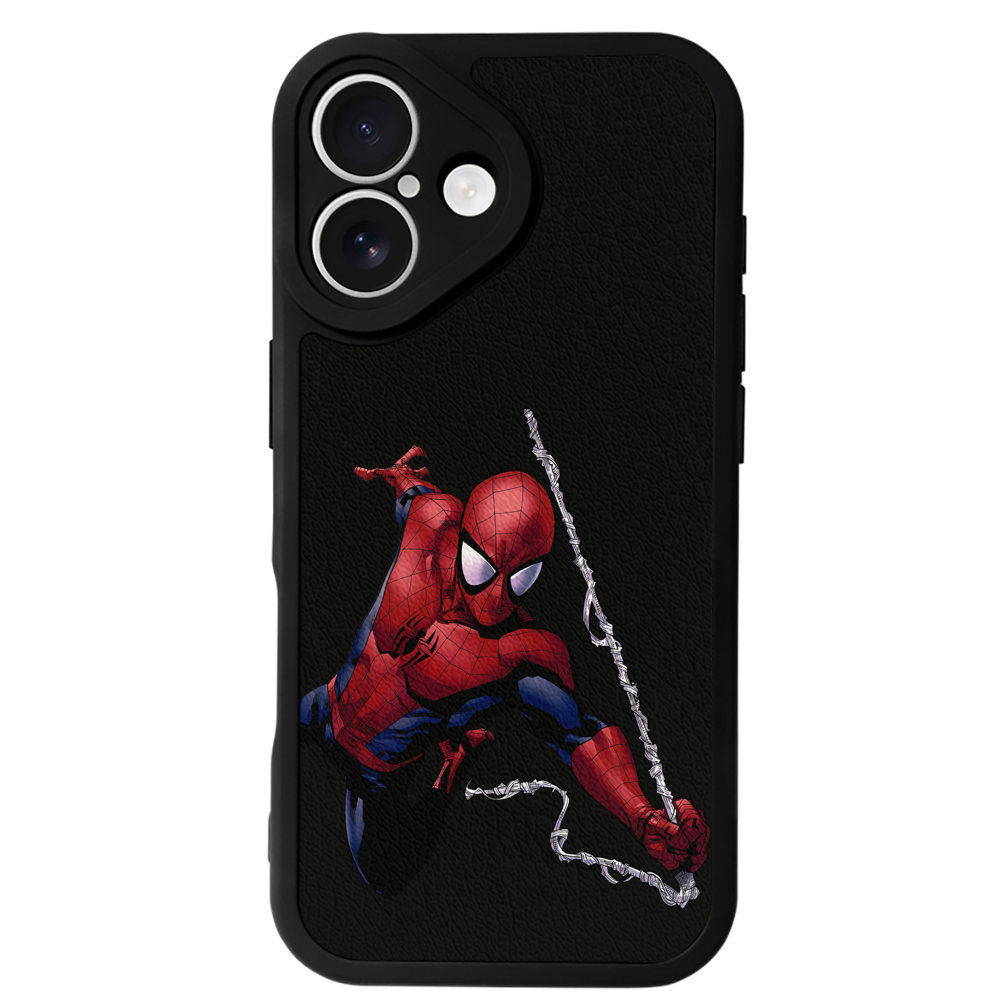 （画像用） Spider Man スパイダーマン 【iPhone 16シリーズ対応】シリコンスマホケース（レザー調） 材質：シリコン